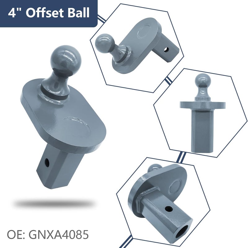 FHRHRY GNXA4085, 4" Offset Ball Compatible With B&W Turnoverball Gooseneck Trailer Hitches, Heavy Duty Extender | 20000 lbs GTW/ 5000 lbs VTW, 2-5/16 Inch Diameter - Image 4